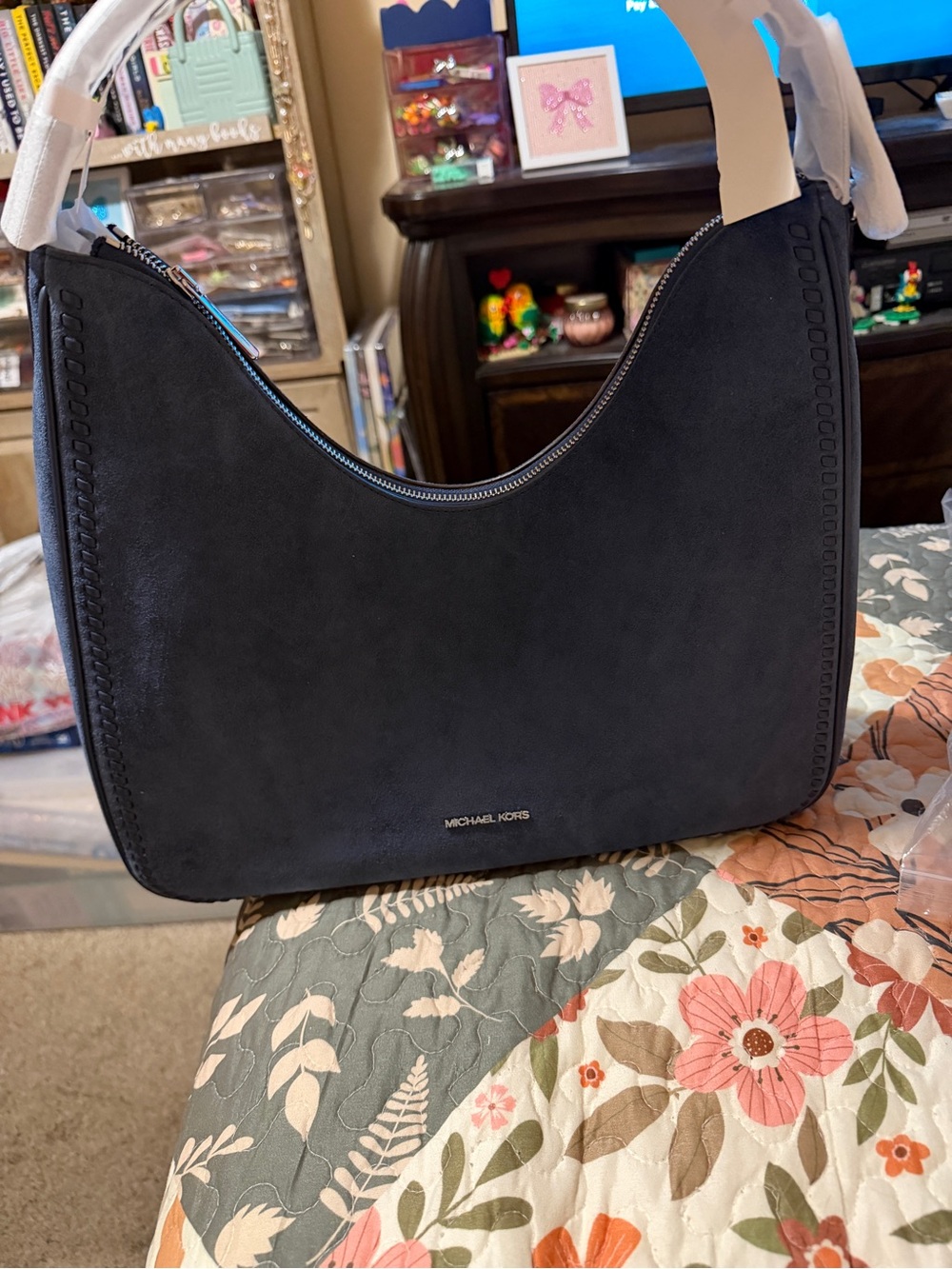 Michael Kors Nayla Suede Hobo Bag